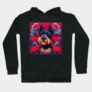 Miniature schnauzer, dog. style vector (red version miniature schnauzer) Hoodie